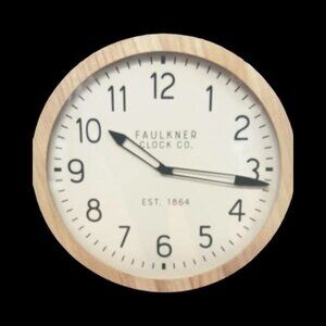 Faulkner Clock Co  Est  1864  Wall Clock Wood  16''  – Threshold  New